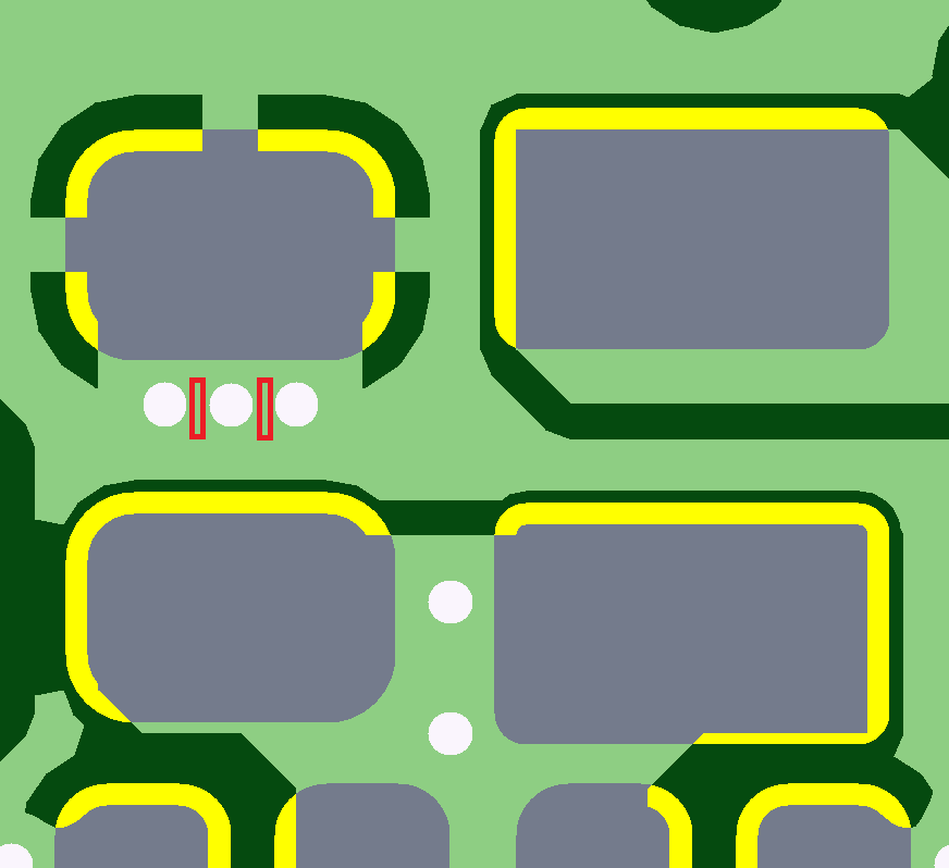 Переходные отверстия расположены близко друг к другу